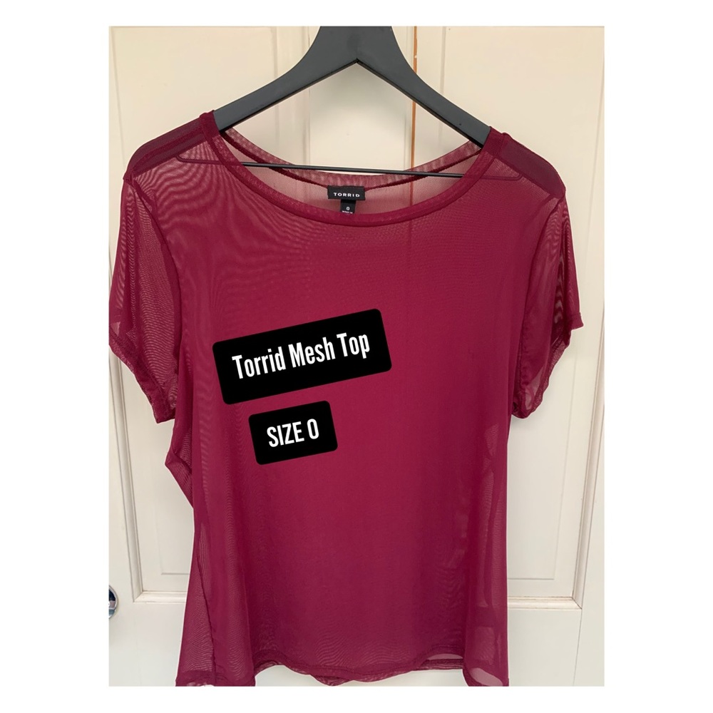 🥀Torrid Mesh Tee in Maroon🥀 Size 0